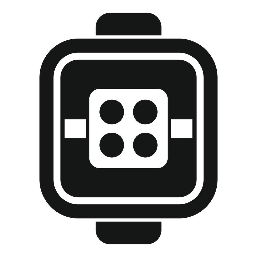 Smart watch showing battery status icon vector
