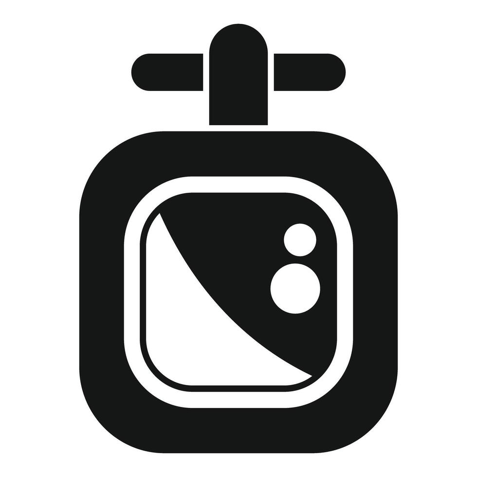 Black perfume bottle with atomizer icon representing fragrance and scent vector