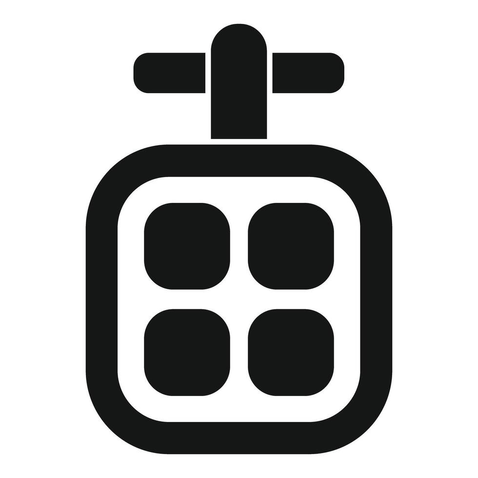Cable car cabin icon showing mountain transportation vector