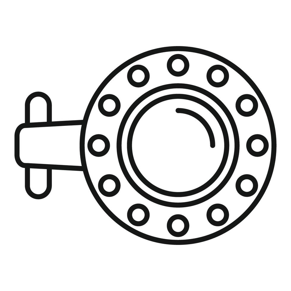 Round submarine window allowing viewing undersea vector