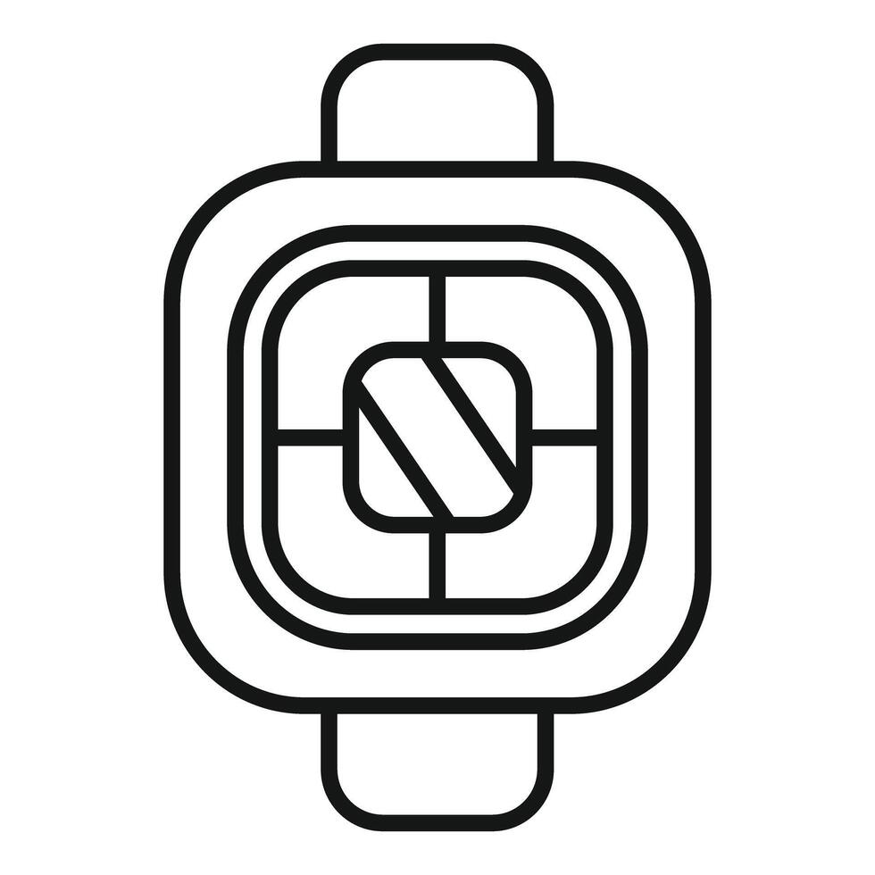 Smart watch showing fitness app interface with activity tracker vector
