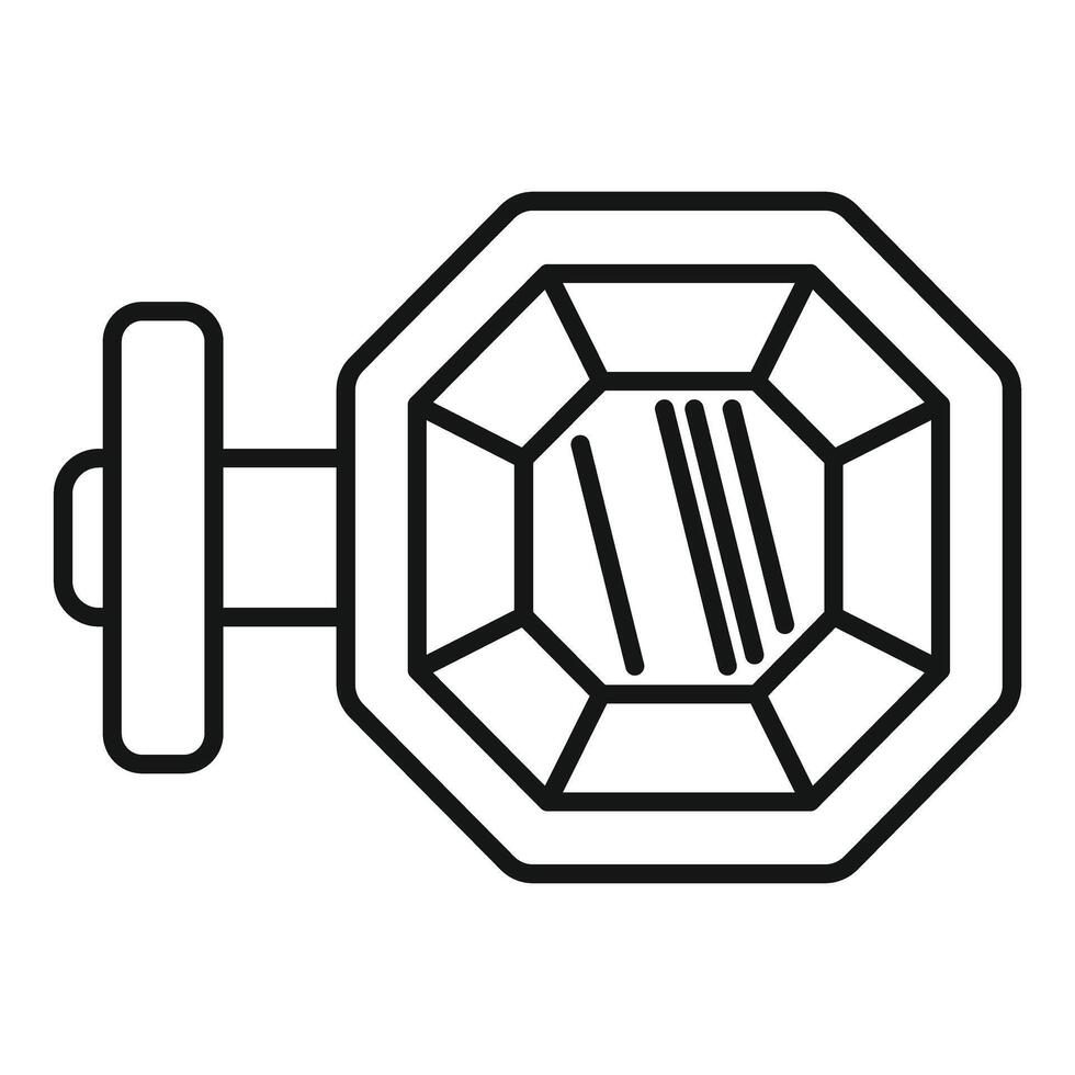 Cufflink with geometric octagon shape and brilliant cut diamond vector