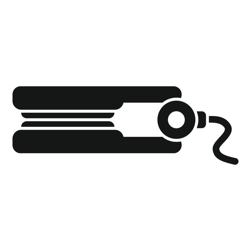 Hair straightener icon showing hair straightening iron for beauty salons vector