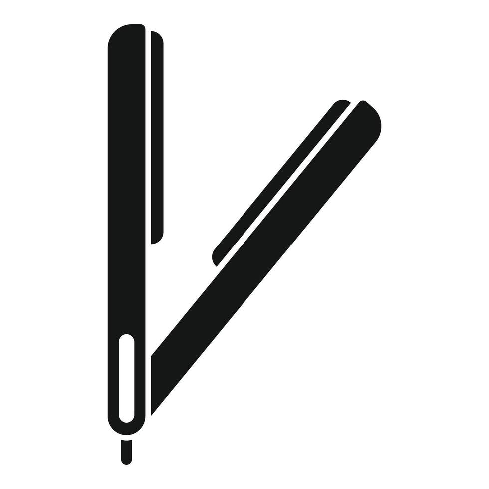 Straight razor open showing sharp blade for shaving vector