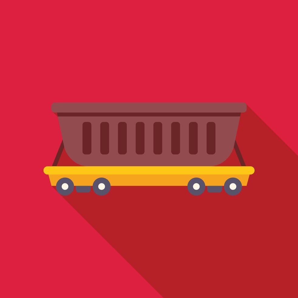 Mining cart transporting coal for heavy industry vector