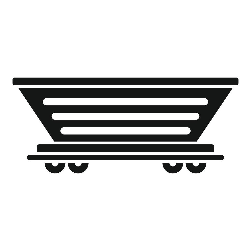 Empty mining cart standing on railway for coal transportation vector