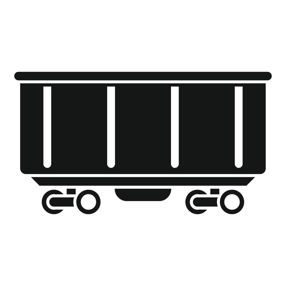 Empty mining cart on wheels standing still vector