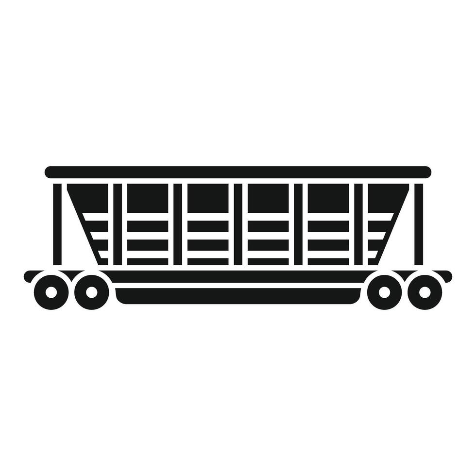 Empty hopper train wagon delivering coal for heavy industry vector