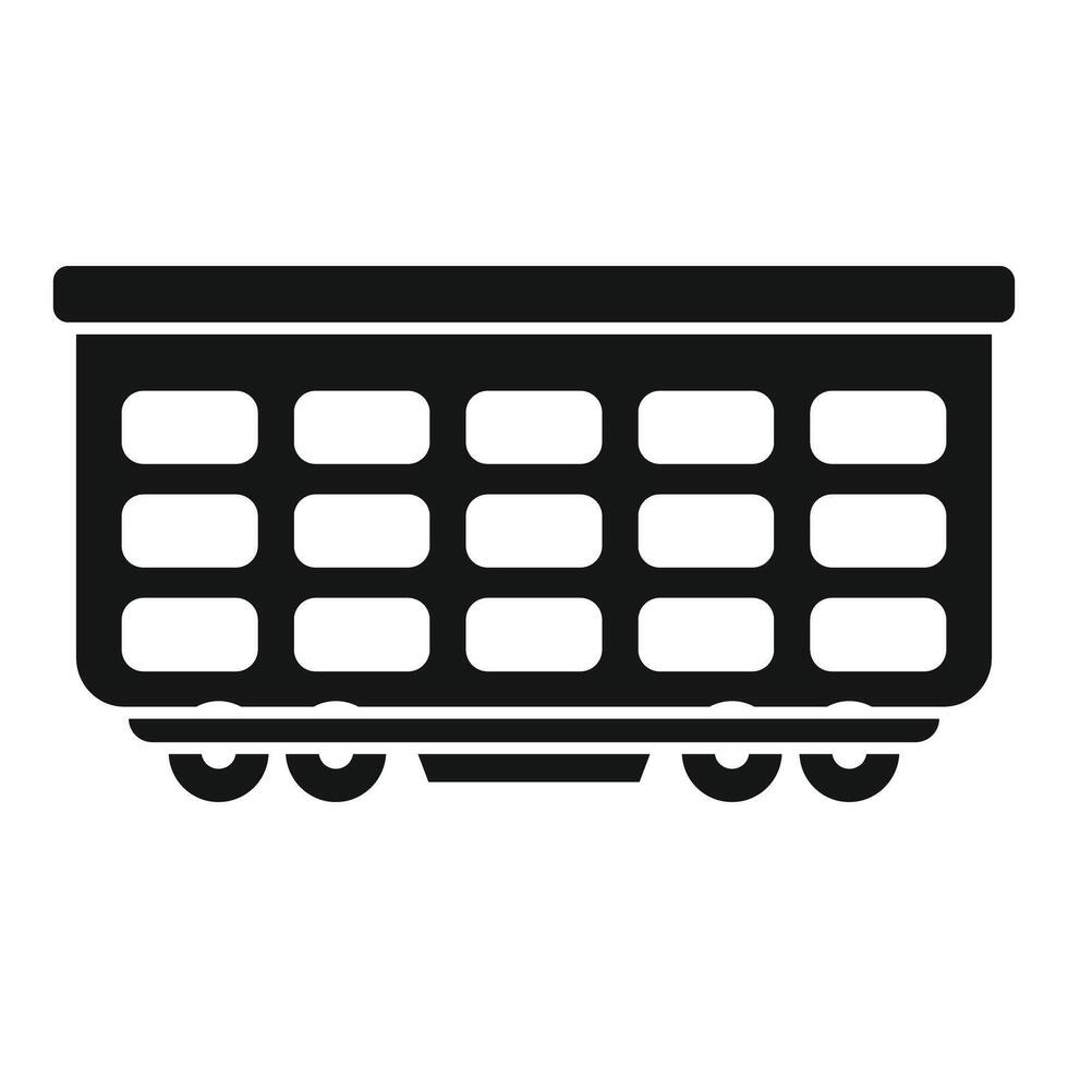 Empty open wagon train car standing on rails vector