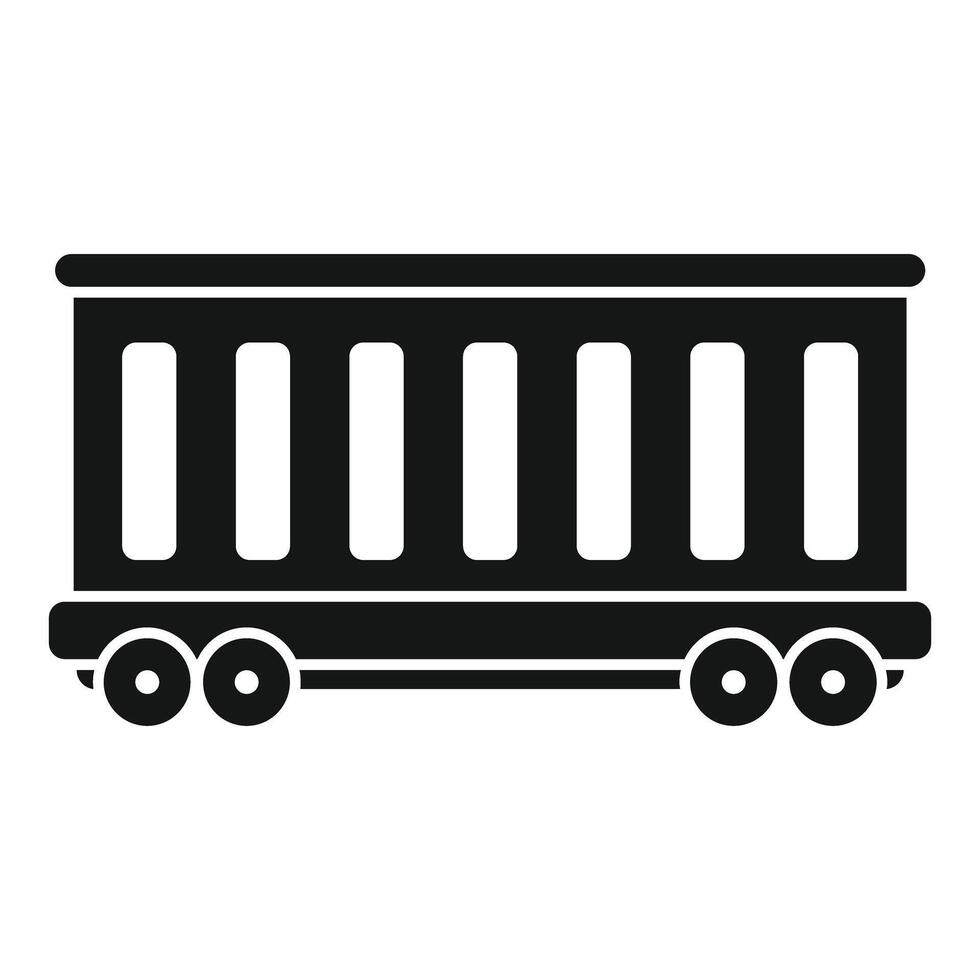 Old train wagon with metal bars standing on rails vector
