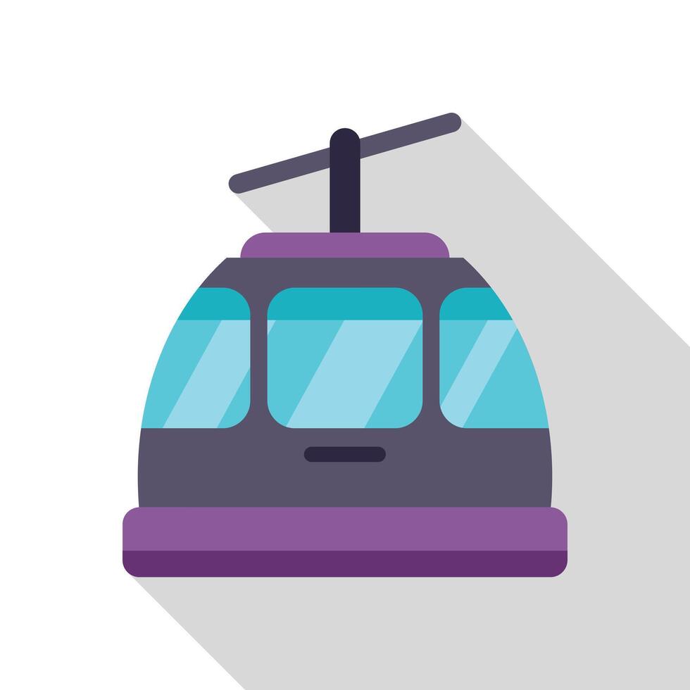 Funicular railway car taking passengers up mountain slope vector