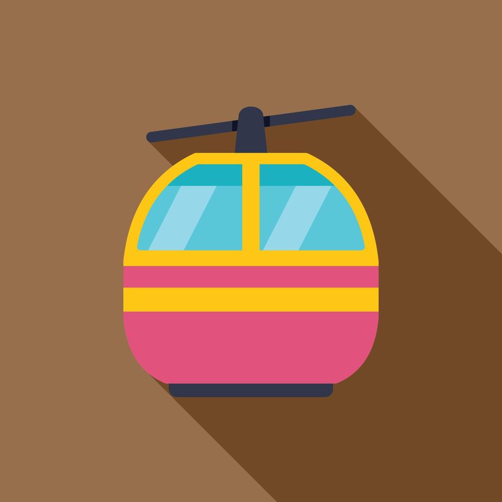 Funicular railway car taking tourists up to the top of a mountain vector