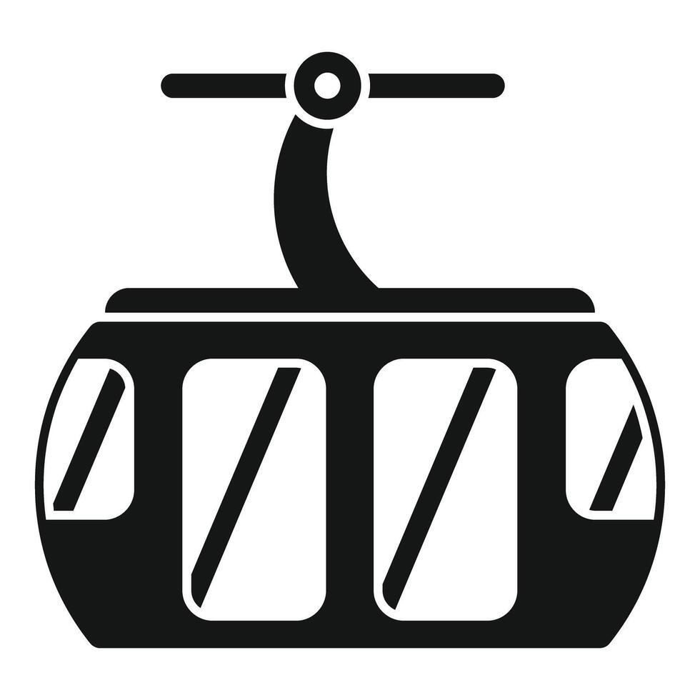 Funicular carrying passengers, mountain cable car transporting people vector