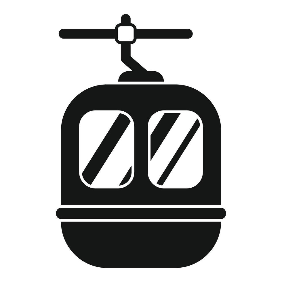 Funicular cabin transportation system hanging on ropeway vector