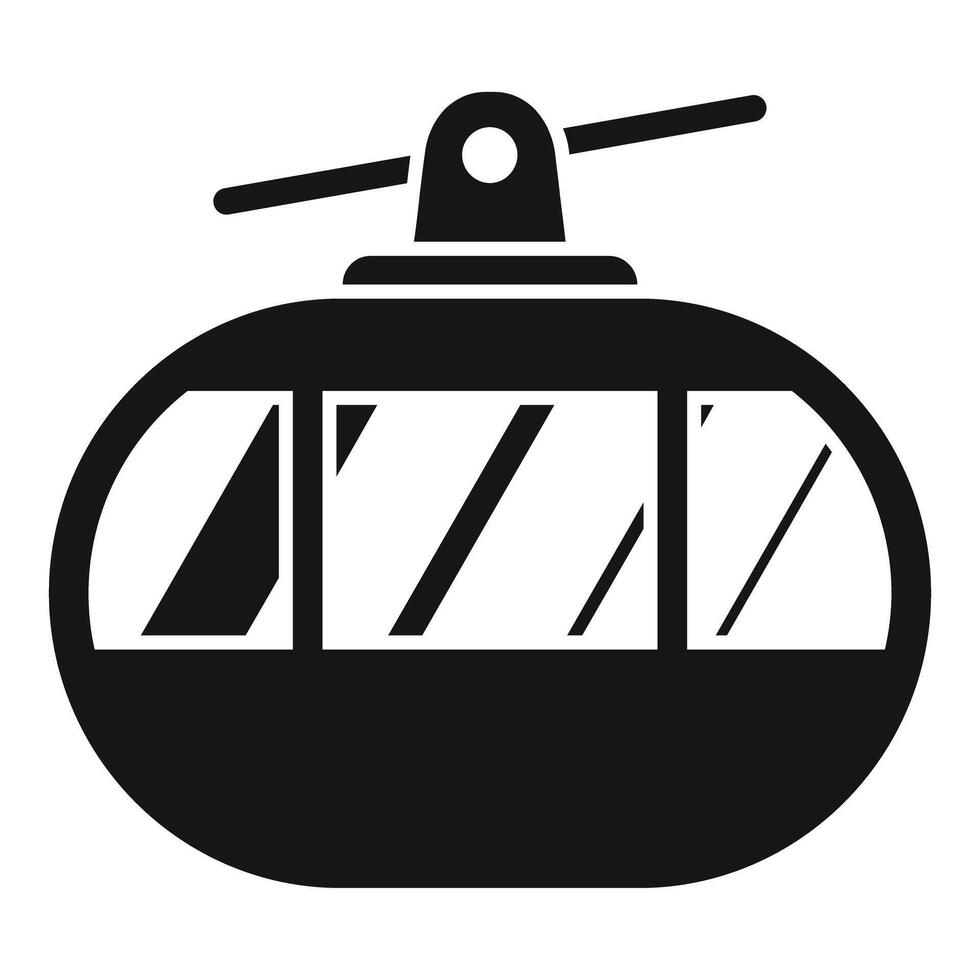 Cable car taking tourists to the top of the mountain vector
