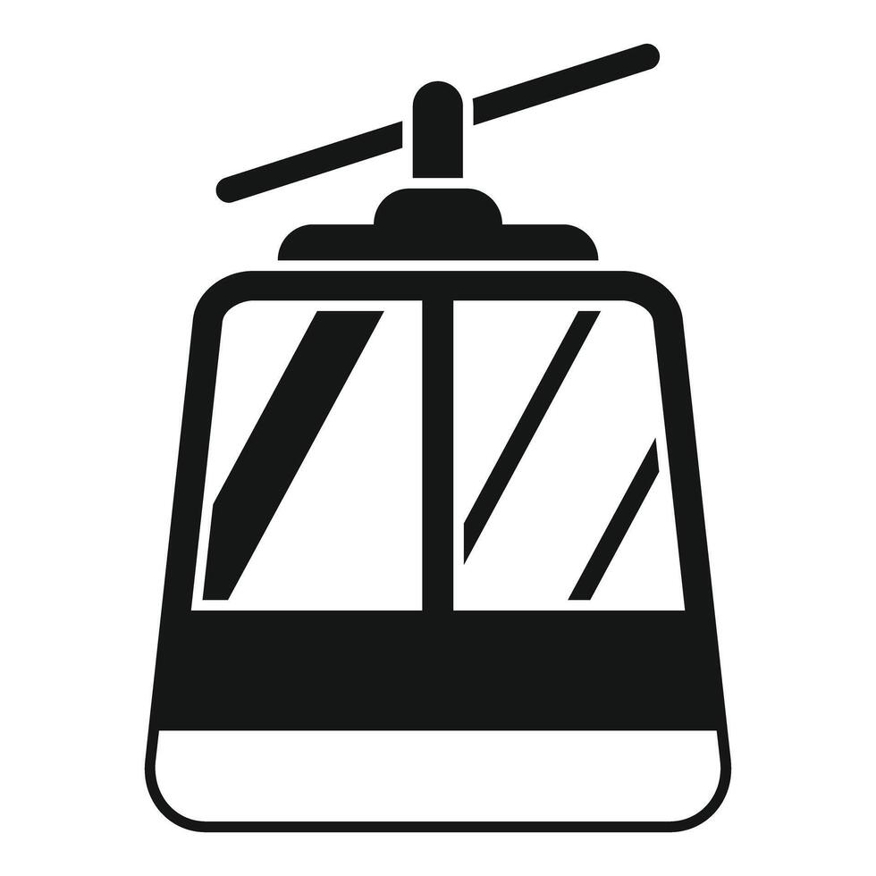 Funicular cabin ascending mountain resort transporting tourists vector