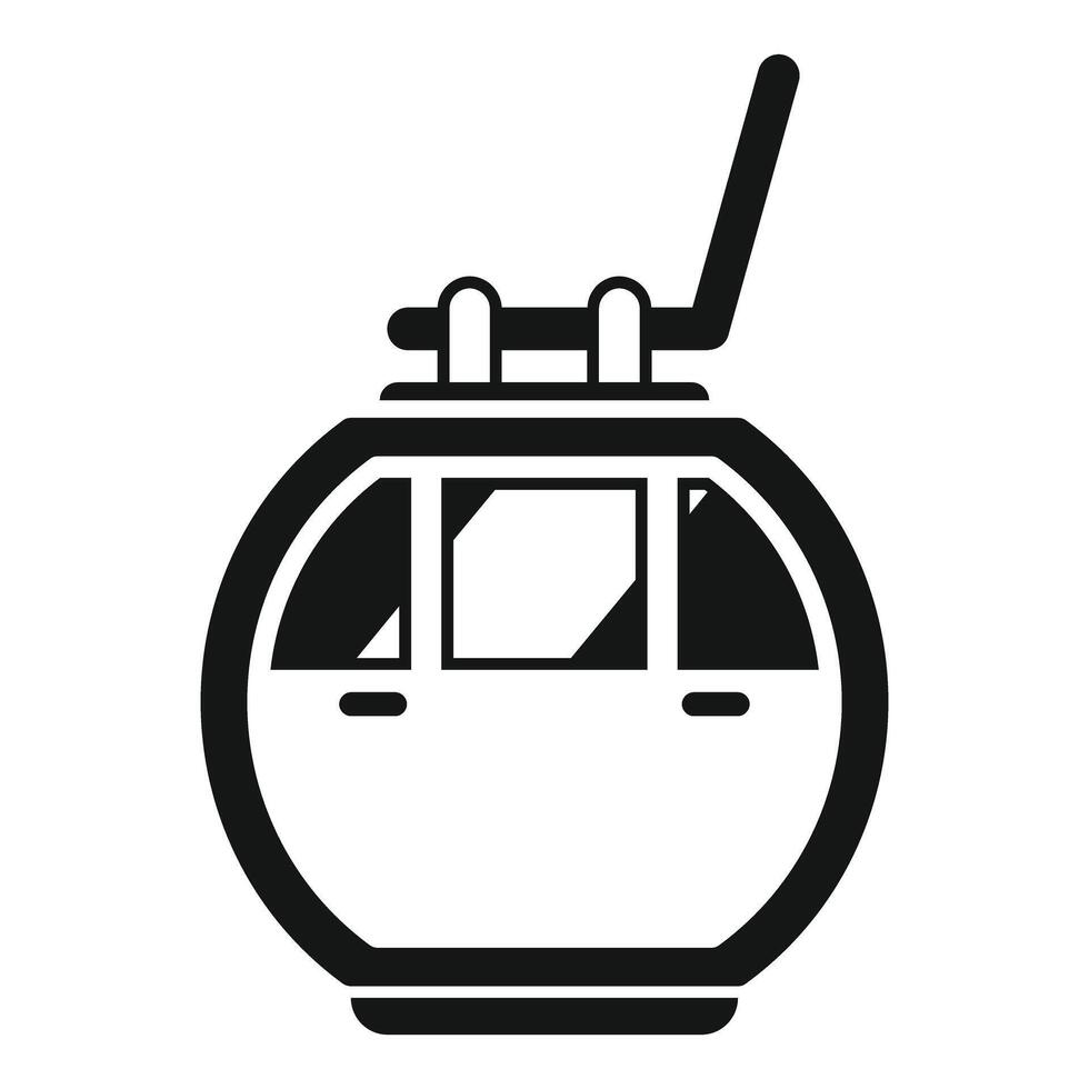 Funicular cabin moving upwards on cable way vector