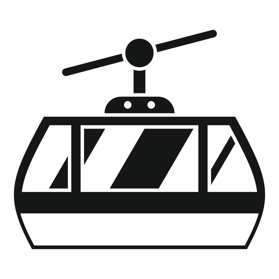Cable car moving up to ski resort in simple style vector