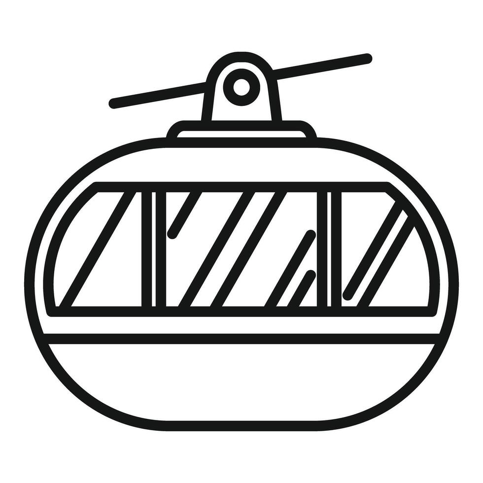Cable car cabin hanging on ropeway with opened window for mountain ski resort vector