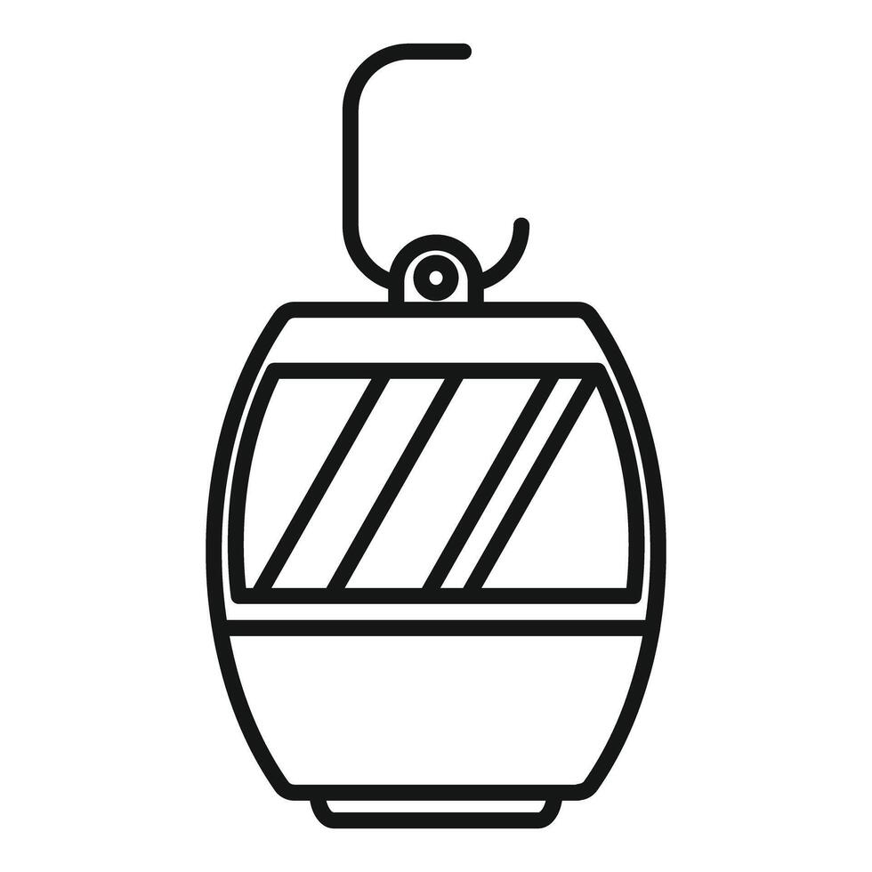 Empty cable car hanging on ropeway transporting tourists vector