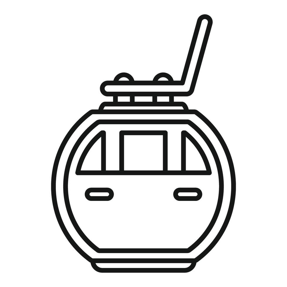 Funicular cabin moving up showing its front door vector