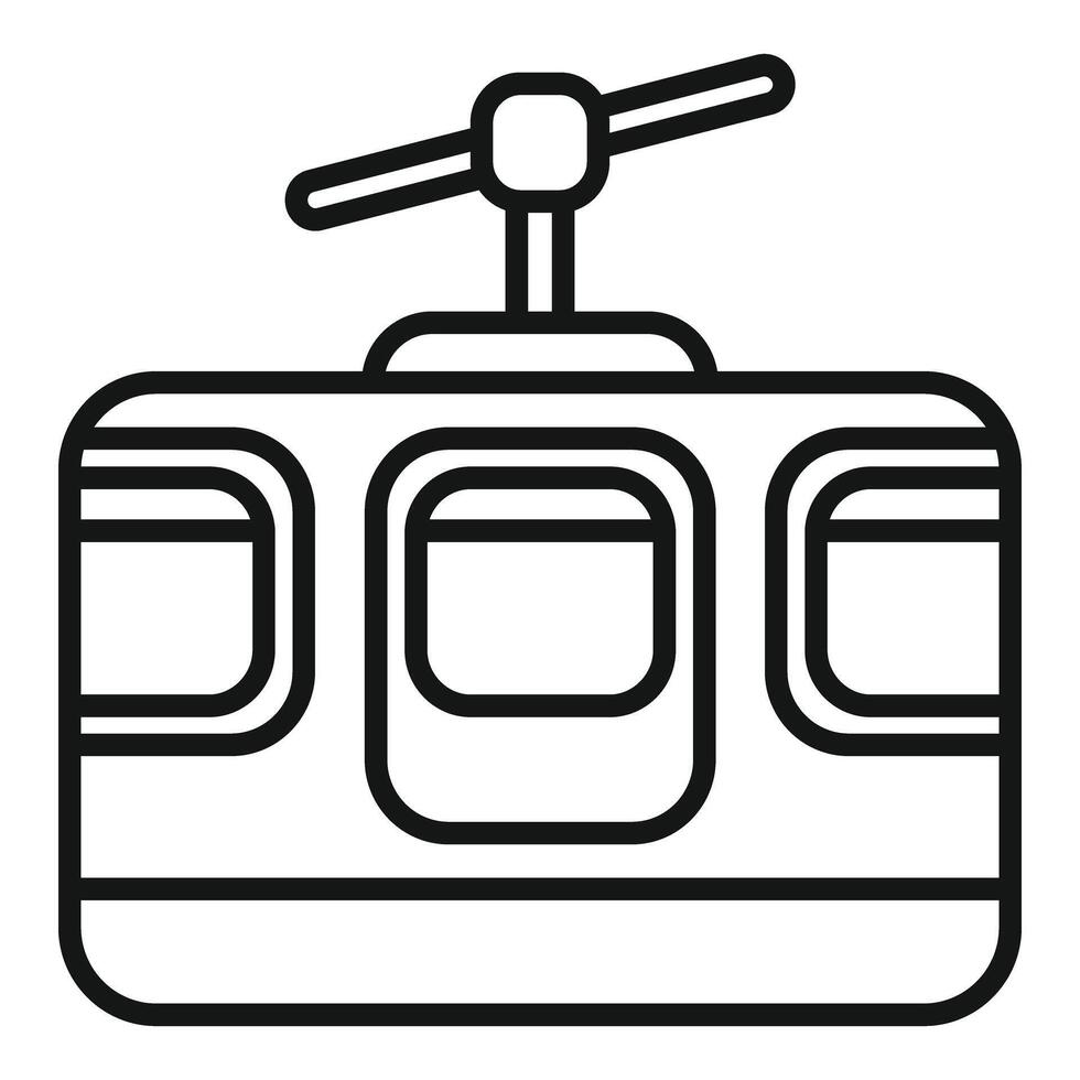 Cable car taking tourists up mountainside on vacation vector