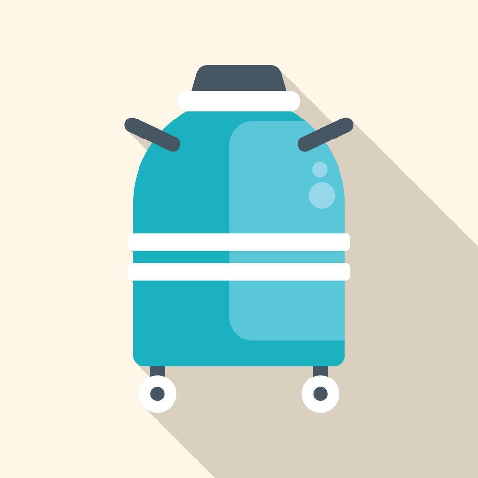 Cryogenic capsule standing on wheels for scientific research vector