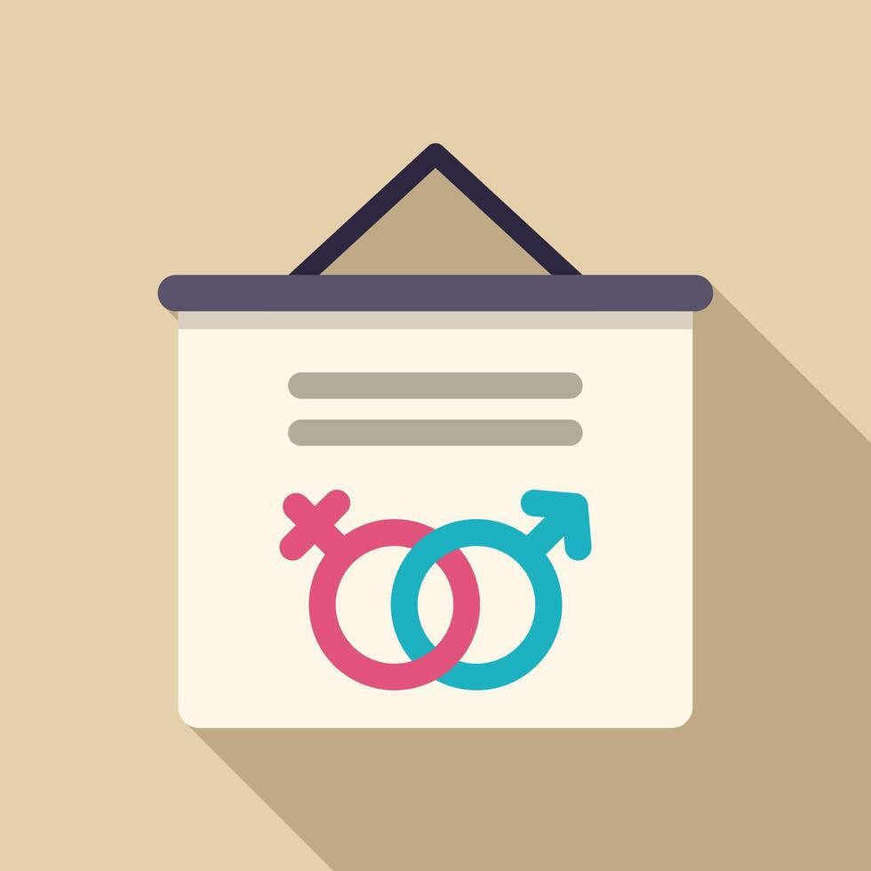 Presentation showing gender equality and partnership with male and female symbol vector