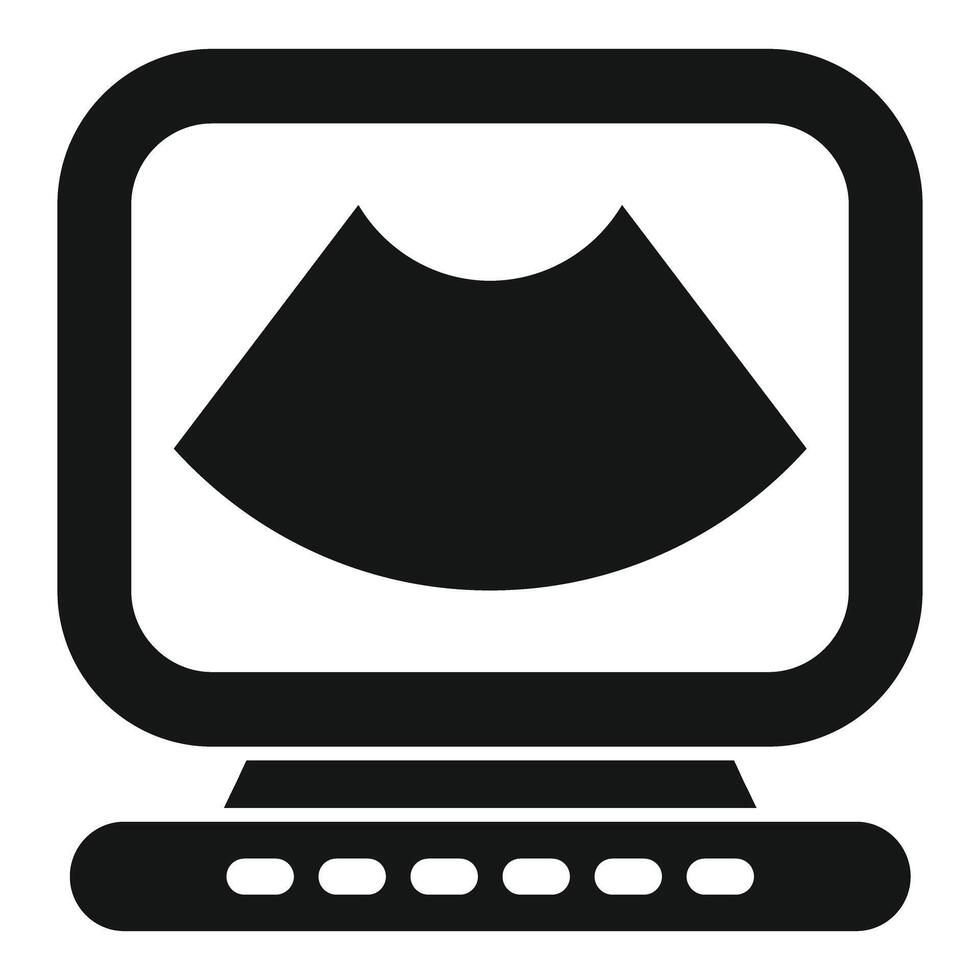 Ultrasound machine showing fetus during medical examination icon vector