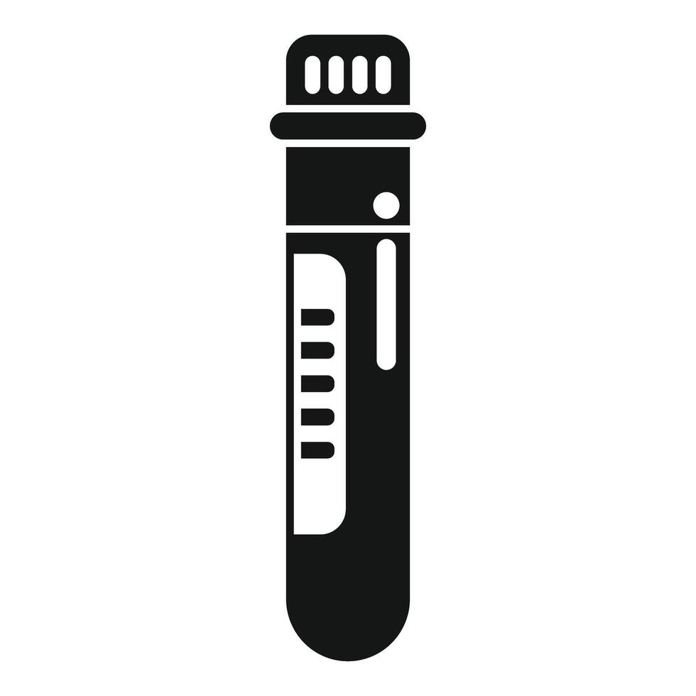 Medical test tube icon showing blood analysis and lab experiment vector