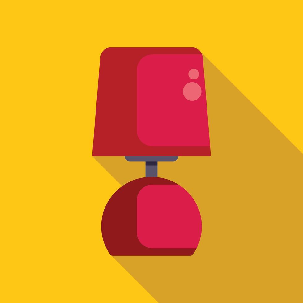 Red electric table lamp lighting yellow background vector