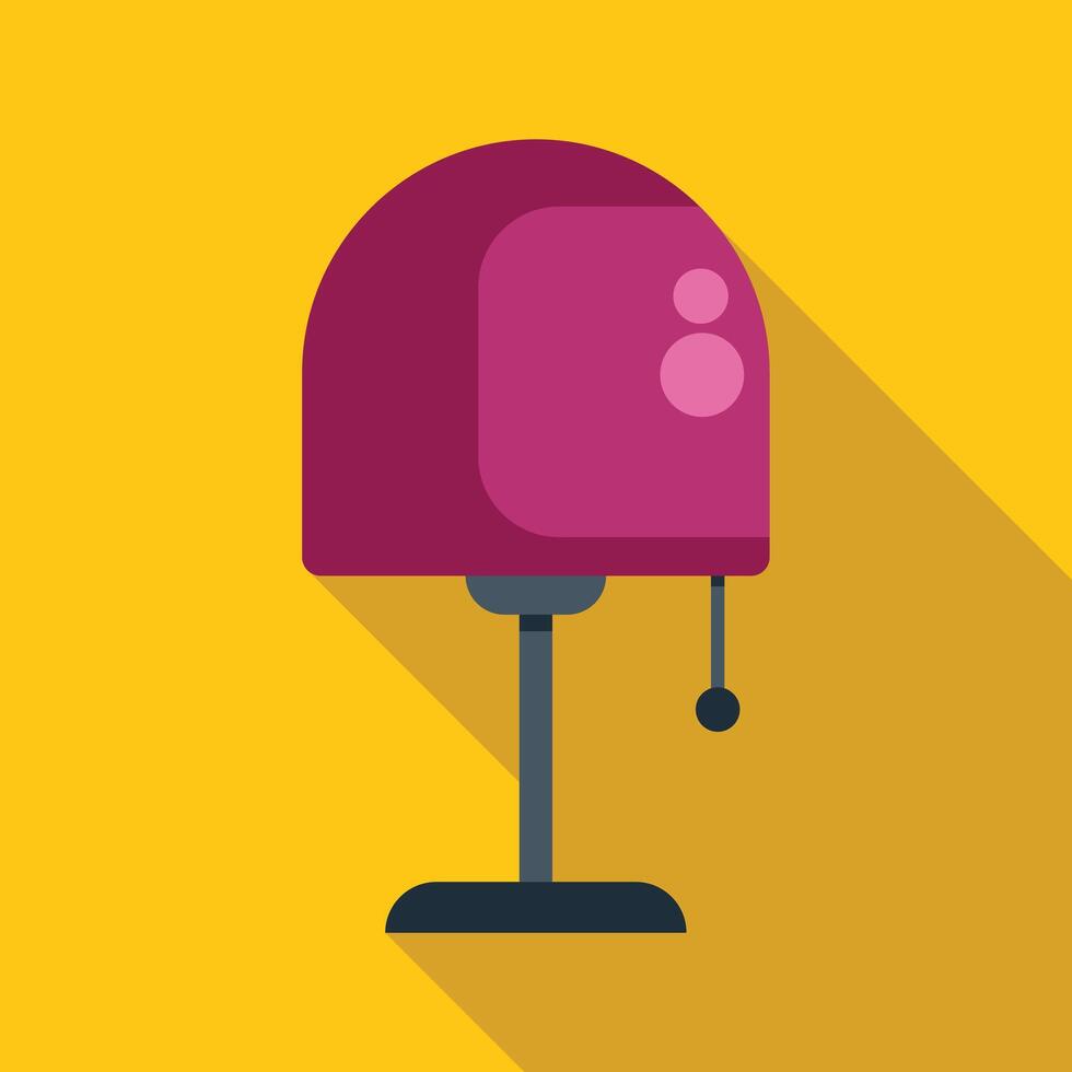 Modern desk lamp casting long shadow on yellow background vector