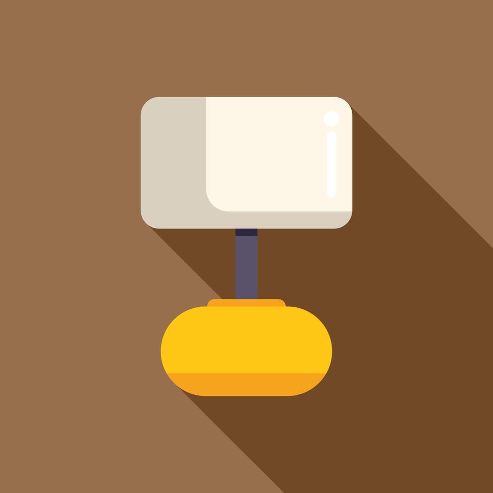 Flat design icon of a table lamp casting a shadow vector