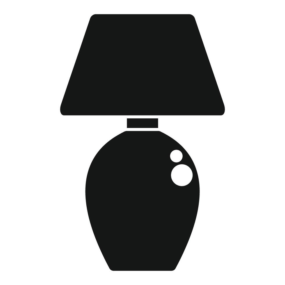 Classic table lamp with round base providing light vector