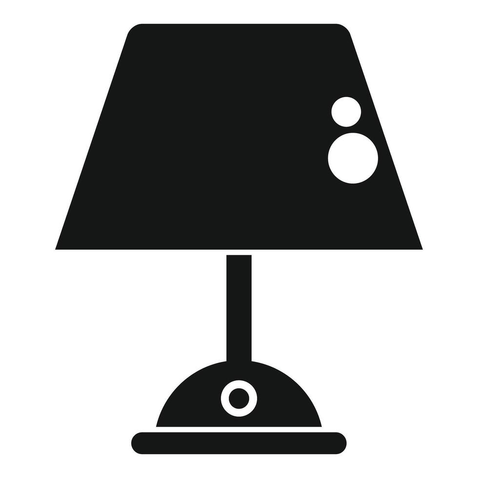 Modern table lamp with switch button silhouette icon vector