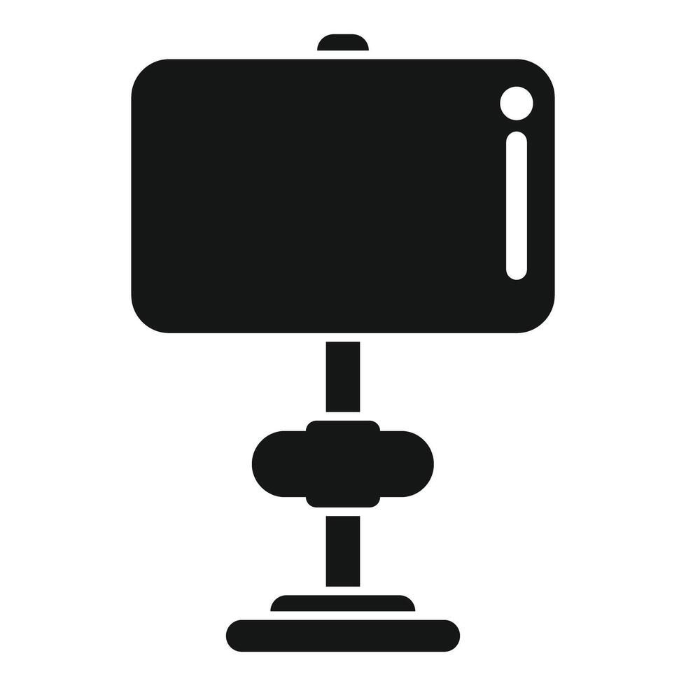 Smartphone standing on tripod with adjustable head for video recording vector