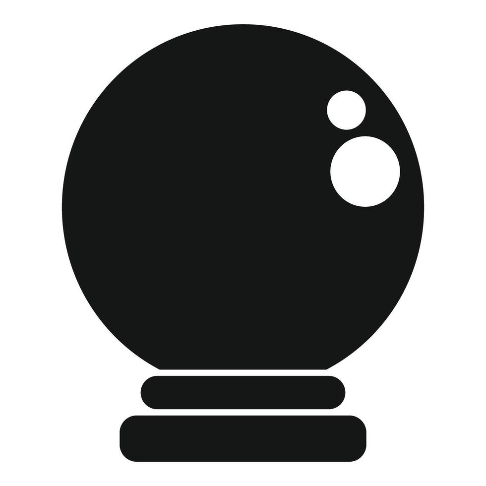 Black crystal ball showing future on a stand icon simple style vector
