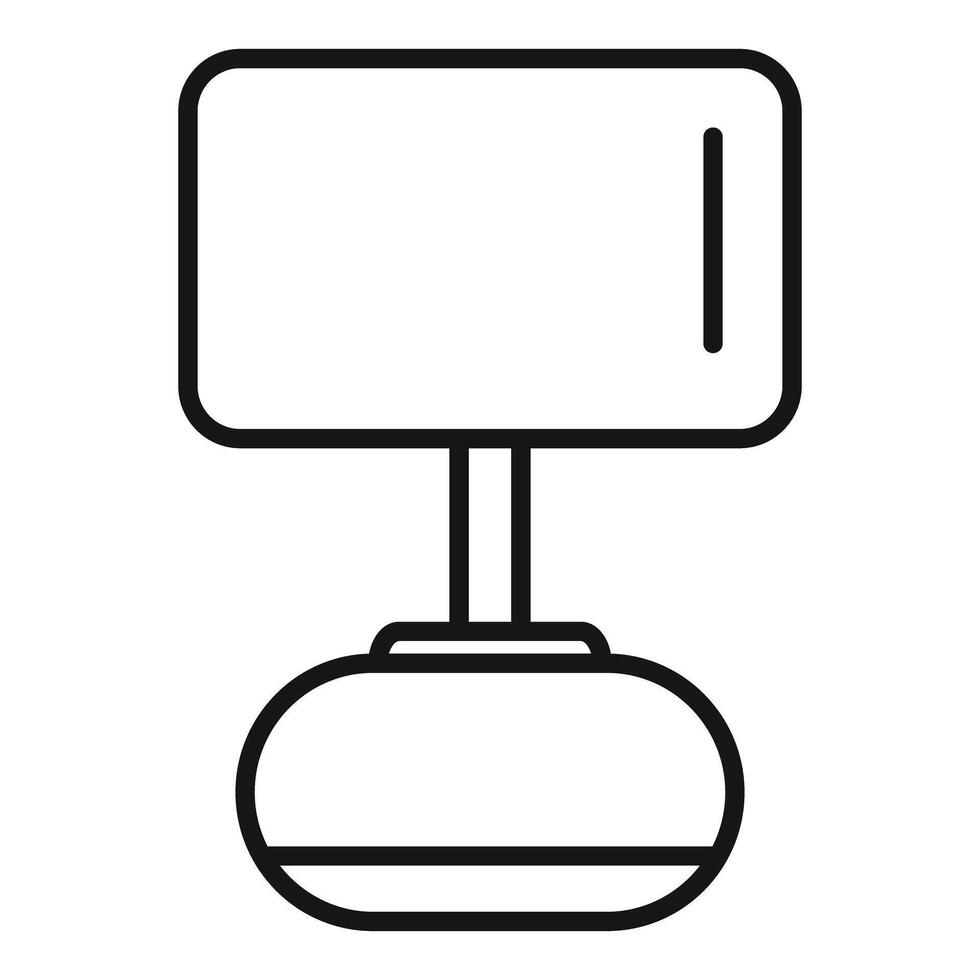 Simple outline icon of a cable car cabin moving on a cable way vector