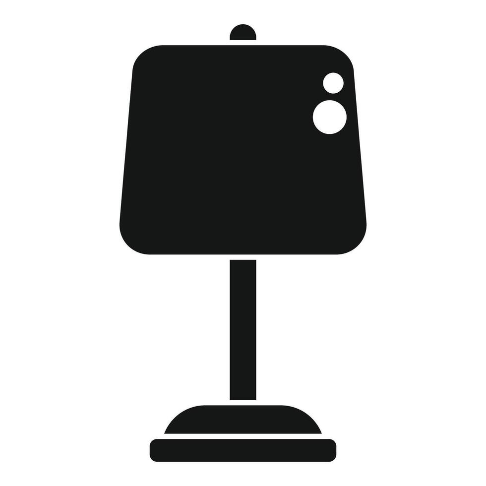 Simple black desk lamp standing on a table providing light vector