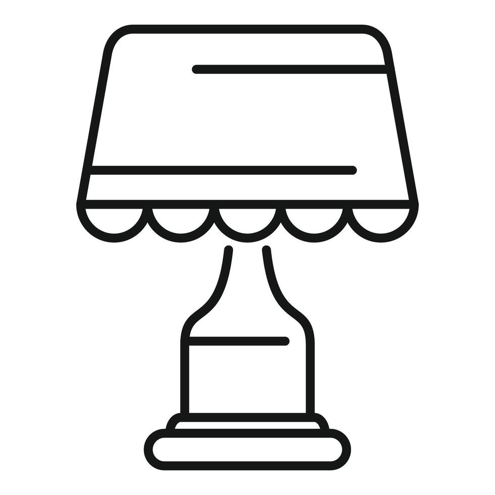 Minimalist table lamp icon representing interior design vector