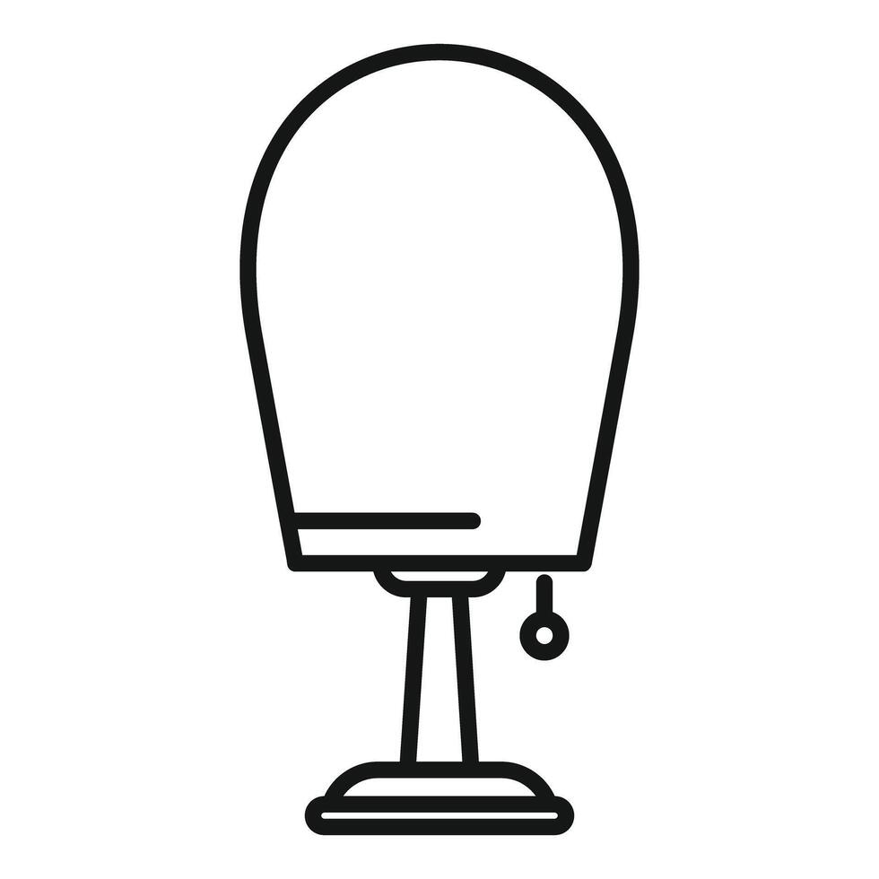 Modern round mirror standing on the floor with adjustable height vector
