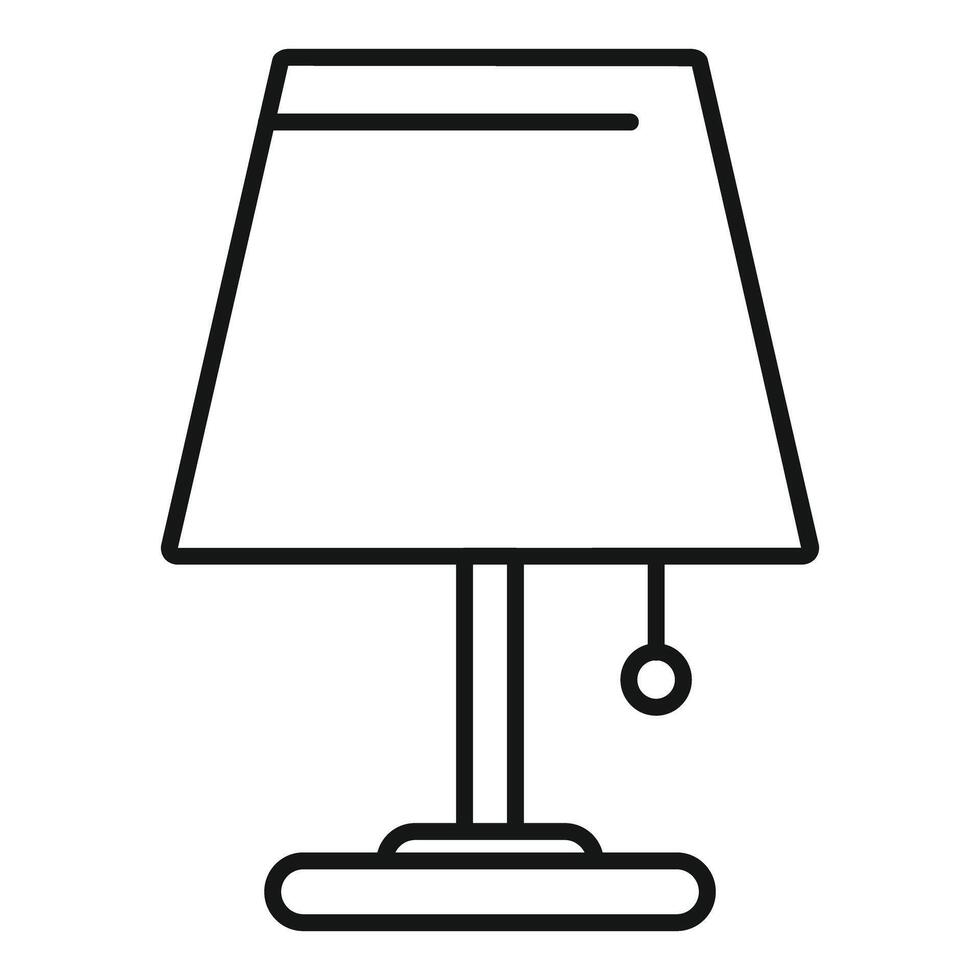 Classic table lamp with lampshade and hanging switch providing light vector