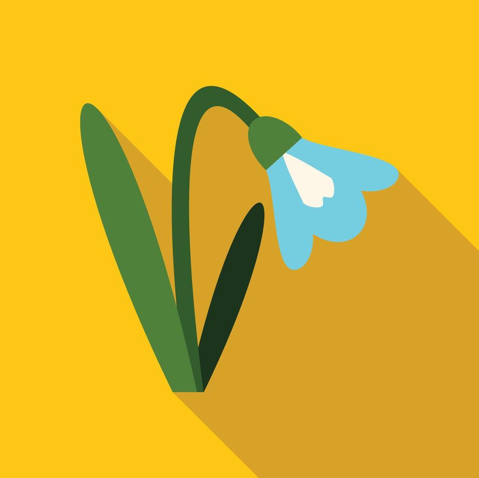 Delicate snowdrop blooming on yellow background vector