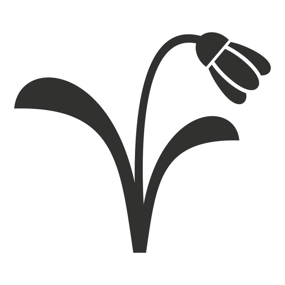 Minimalist snowdrop icon representing springtime arrival vector