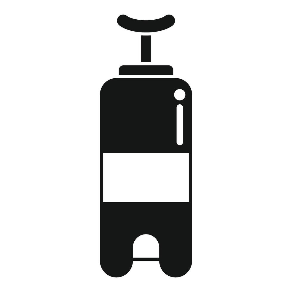 Black simple icon of a whipped cream dispenser, a tool used in cooking vector
