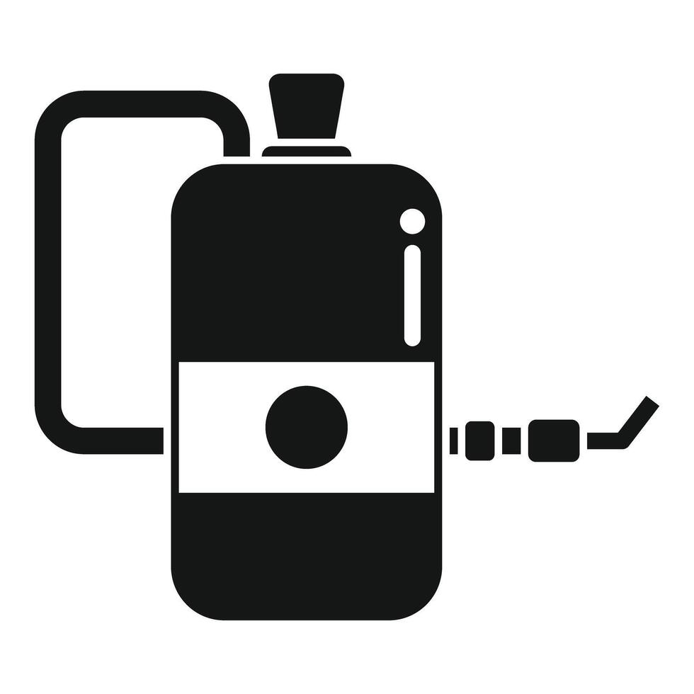 Black manual pump sprayer for garden chemical treatment icon vector