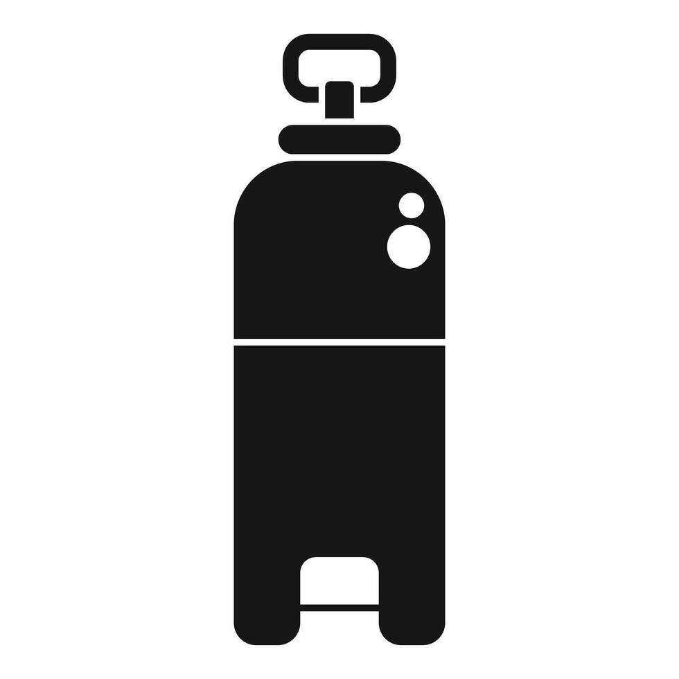 Oxygen cylinder standing upright for diving or medical use vector