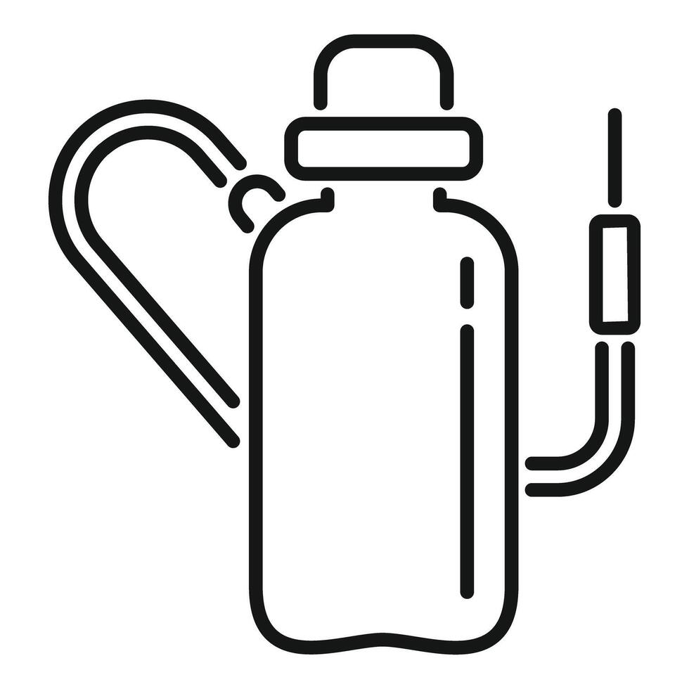 Water bottle with attached straw for easy hydration vector