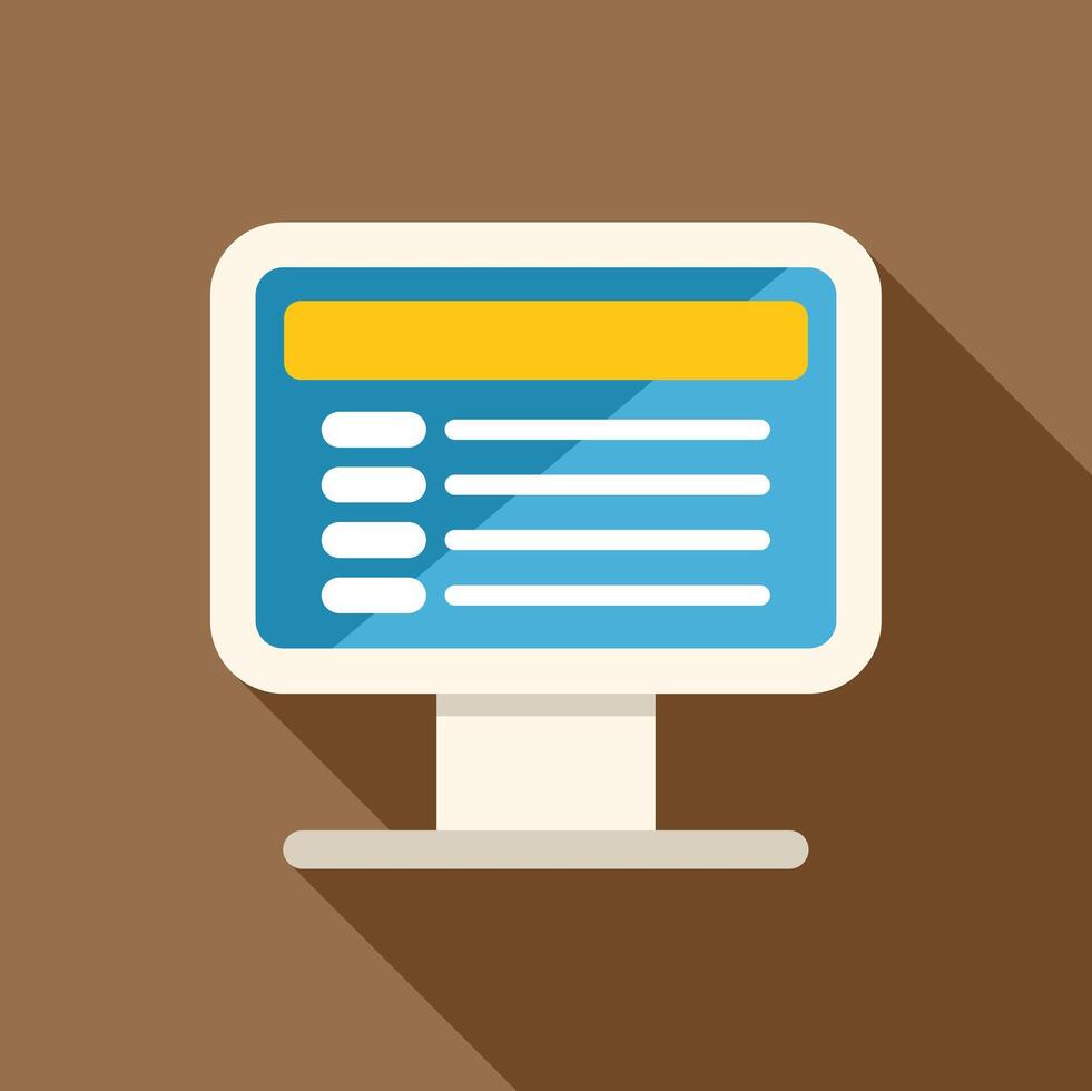 Computer showing scheduling software with blank header for your text vector