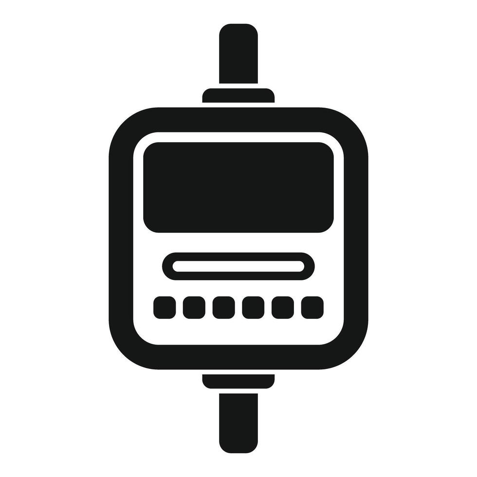 Walkie talkie icon showing antenna, screen and buttons vector
